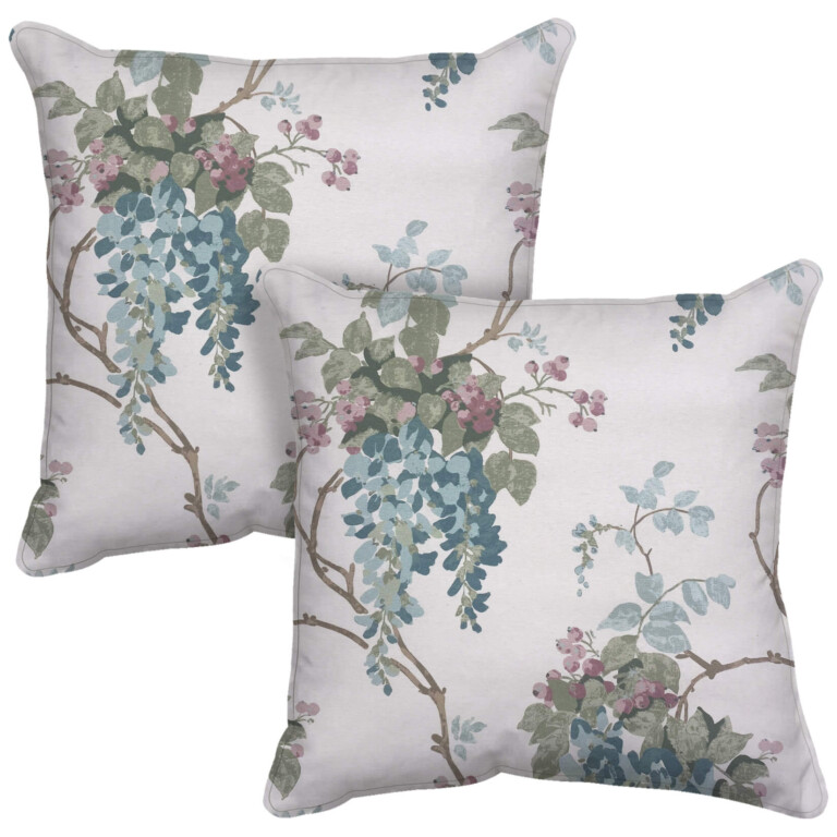 Laura Ashley Wisteria Duck Egg Outdoor Cushion