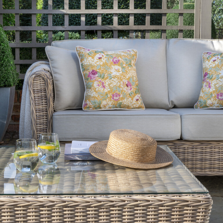 Laura Ashley Alys Ochre Outdoor Cushion