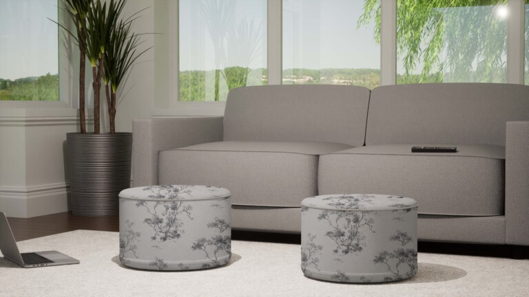 Laura Ashley Elmley Steel Indoor Pouffe