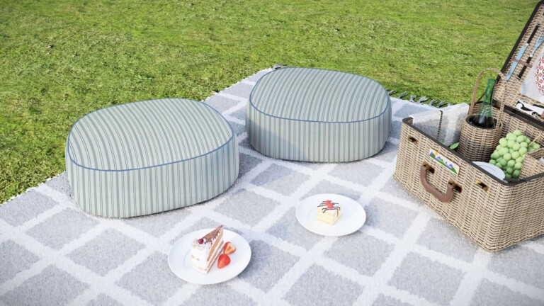 Laura Ashley Shirting Stripe Outdoor Floor Cushion