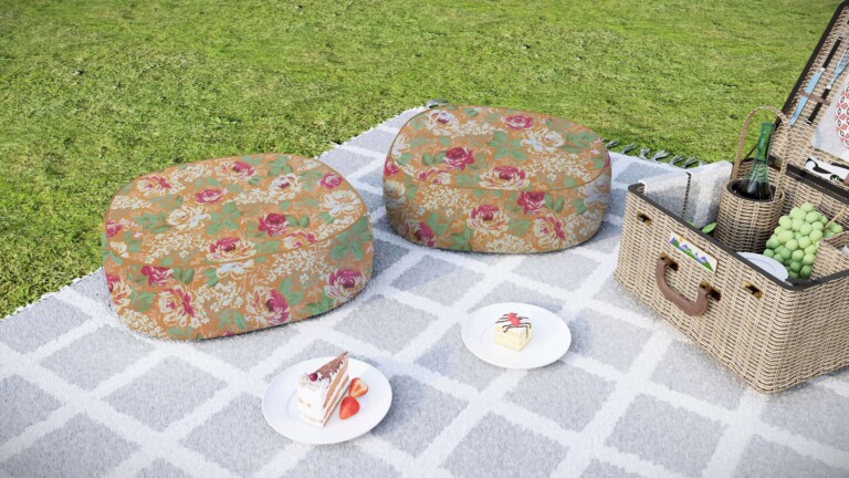 Laura Ashley Alys Ochre Outdoor Floor Cushion