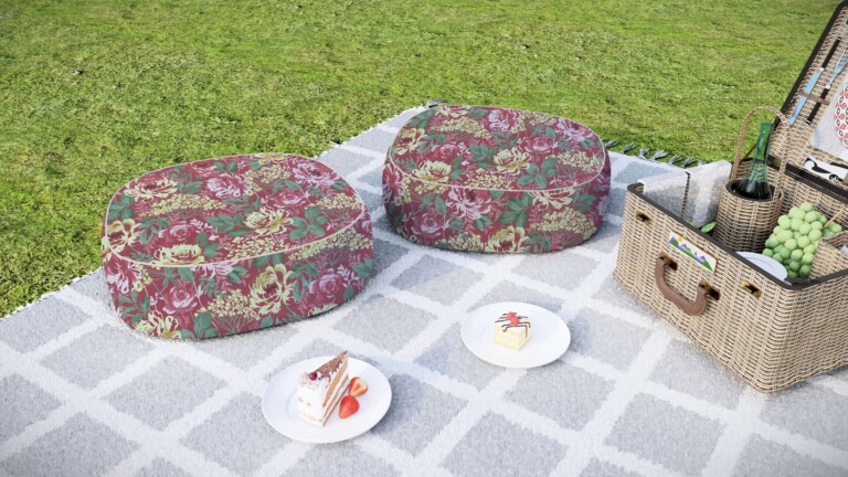 Laura Ashley Alys Raspberry Outdoor Floor Cushion