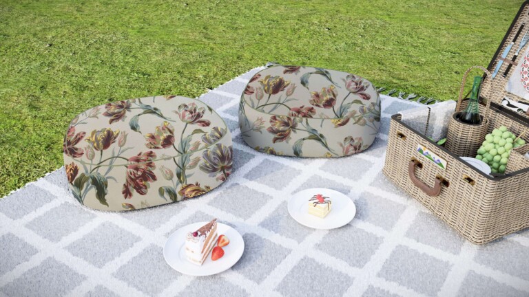 Laura Ashley Gosford Cranberry Outdoor Floor Cushion