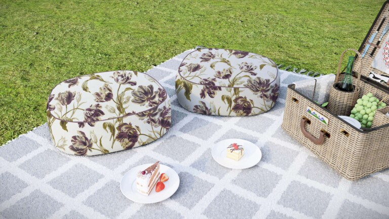 Laura Ashley Gosford Plum Outdoor Floor Cushion