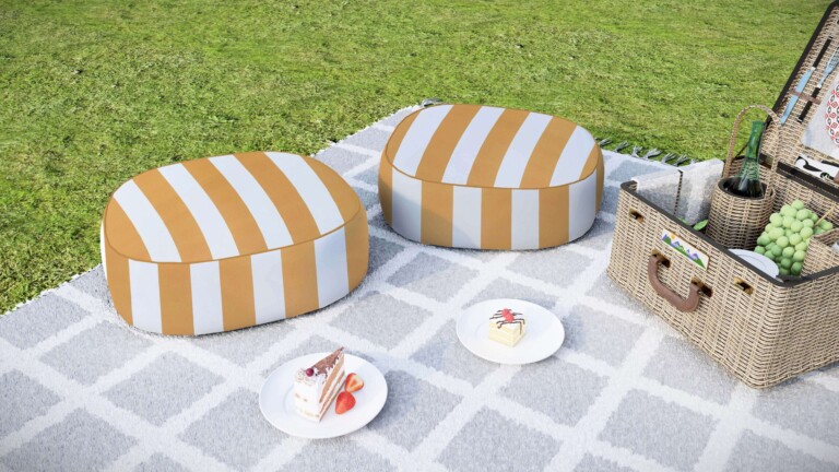 Laura Ashley Lille Stripe Outdoor Floor Cushion