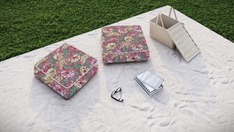 Laura Ashley Alys Raspberry Outdoor Floor Cushion