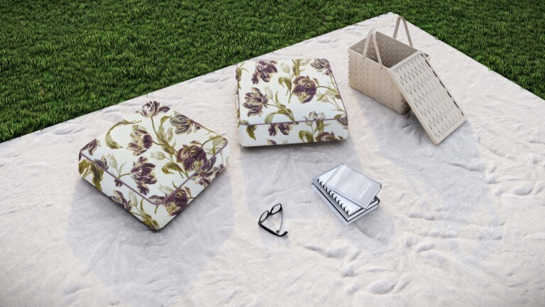 Laura Ashley Gosford Plum Outdoor Floor Cushion