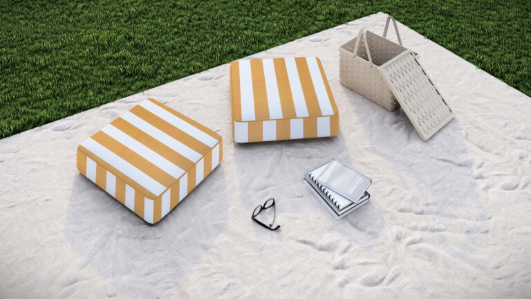 Laura Ashley Lille Stripe Outdoor Floor Cushion