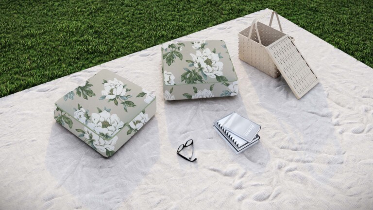 Laura Ashley Wisley Linen Outdoor Floor Cushion